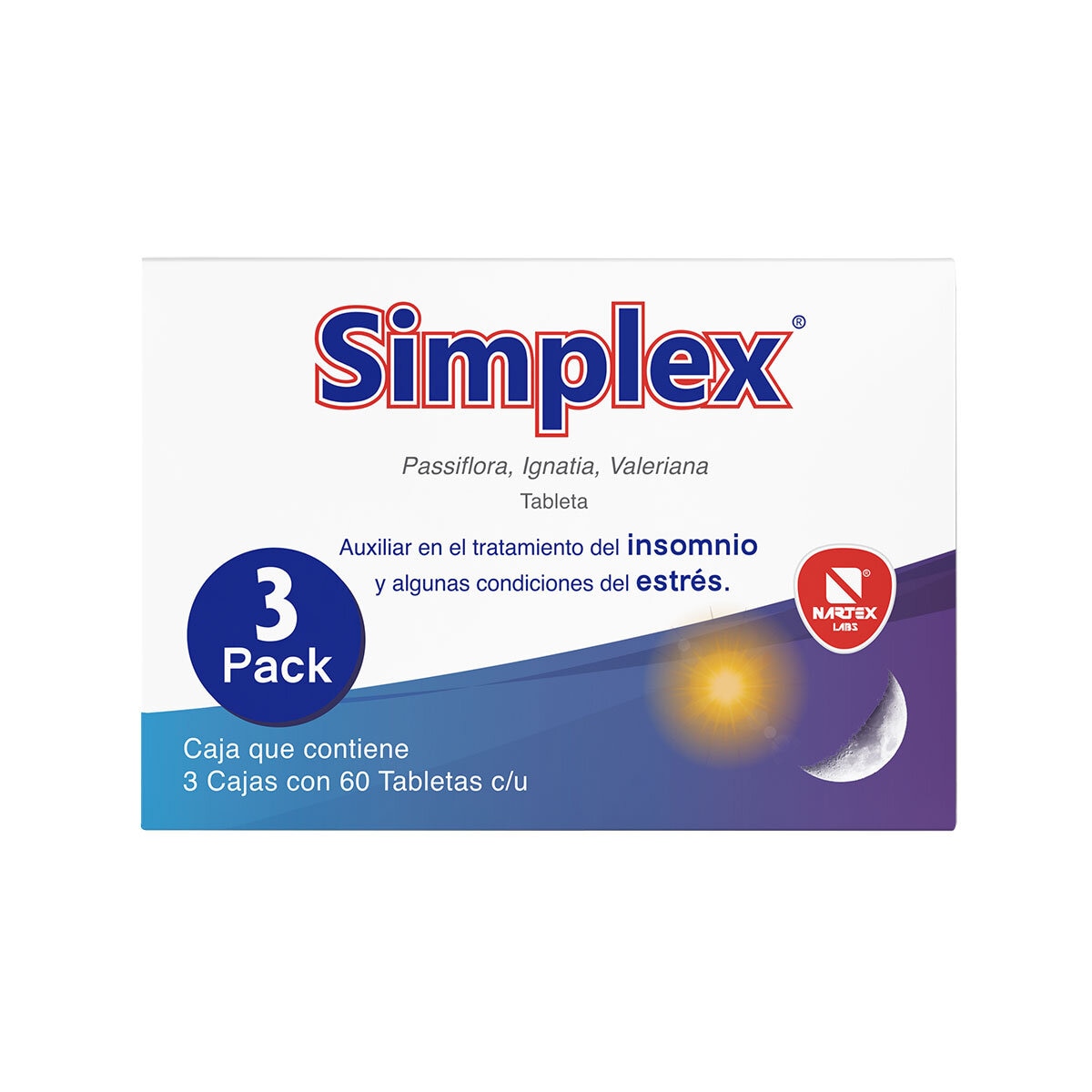 Simplex 3 paquetes de 60 tabletas c/u