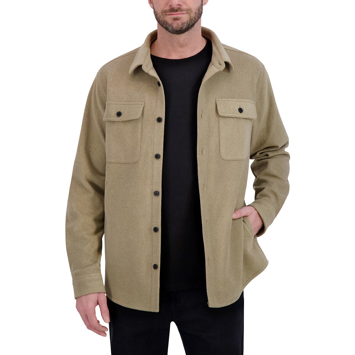 Kirkland Signature Sobrecamisa para Caballero Café Chica