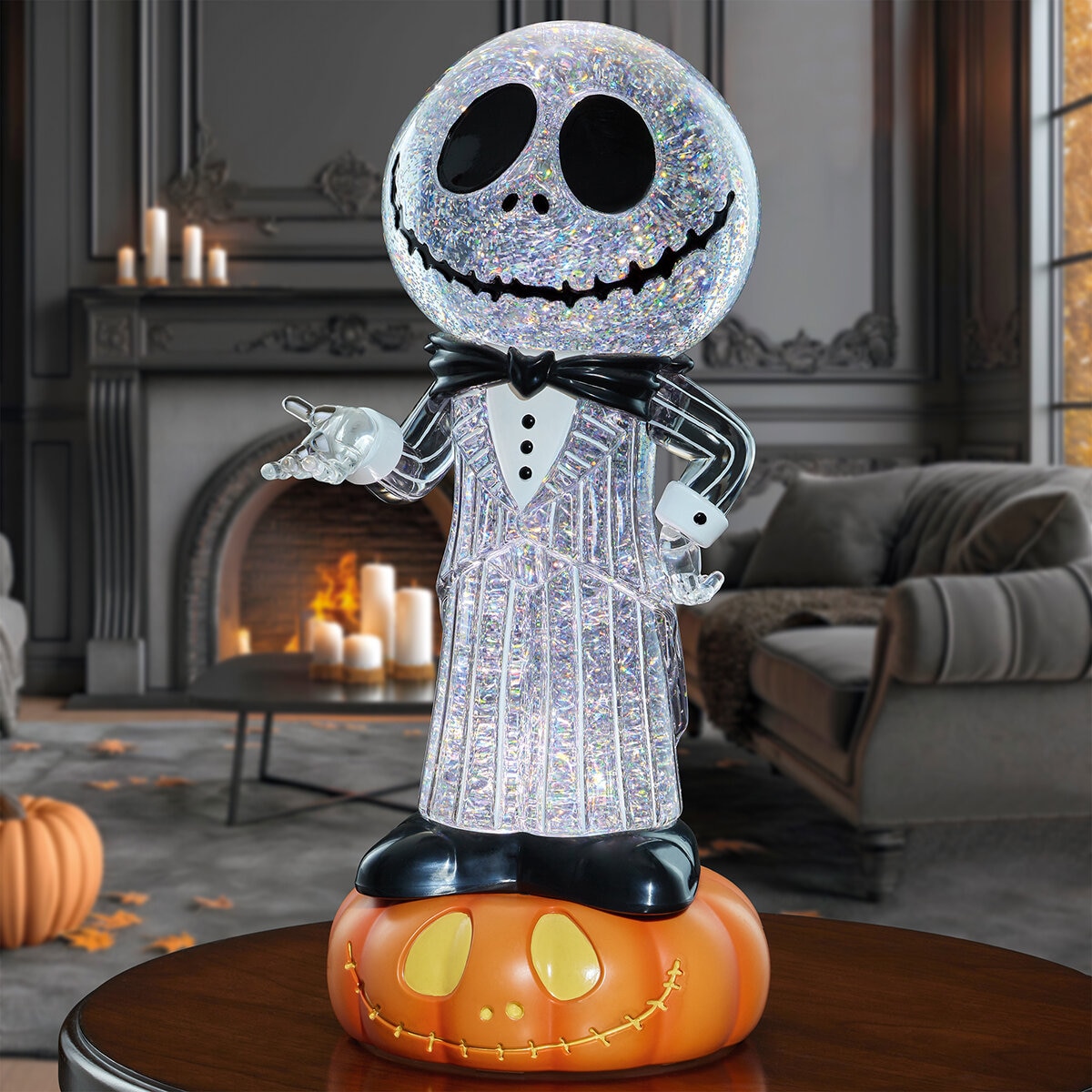 Disney Linterna Giratoria de Halloween con Luces LED, Jack