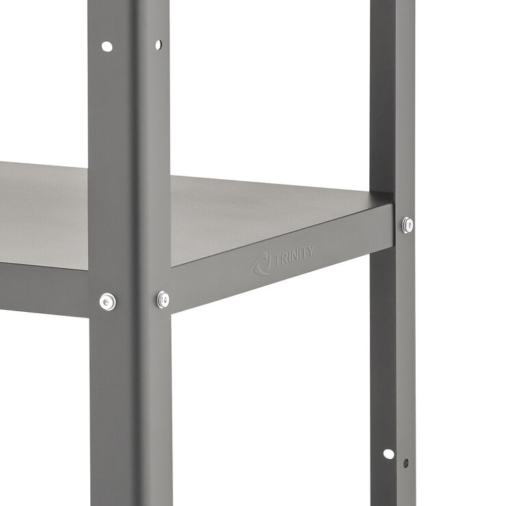 Trinity Carrito de Metal para Cocina de 3 Niveles con Superficie de Madera de Acacia