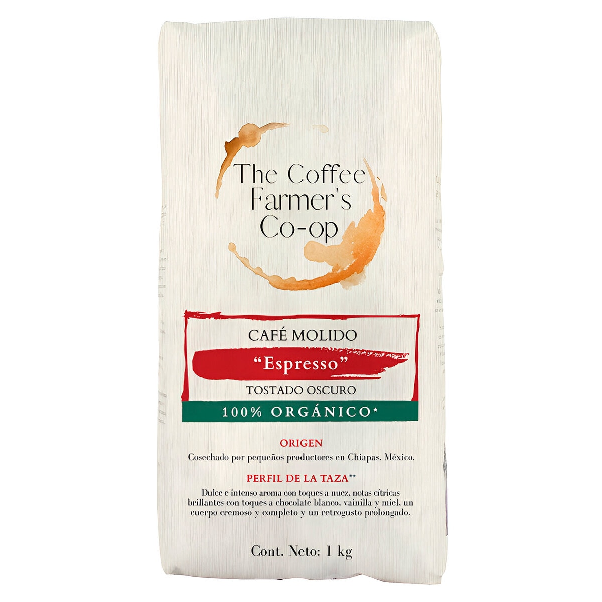 The Coffee Farmer’s Coop Café Molido Espresso Tostado Oscuro 100% Orgánico 1 kg