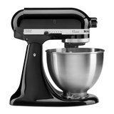 KitchenAid, Batidora Clásica Negra, Tazón de acero inoxidable cepillado sin asa, 4.3 L