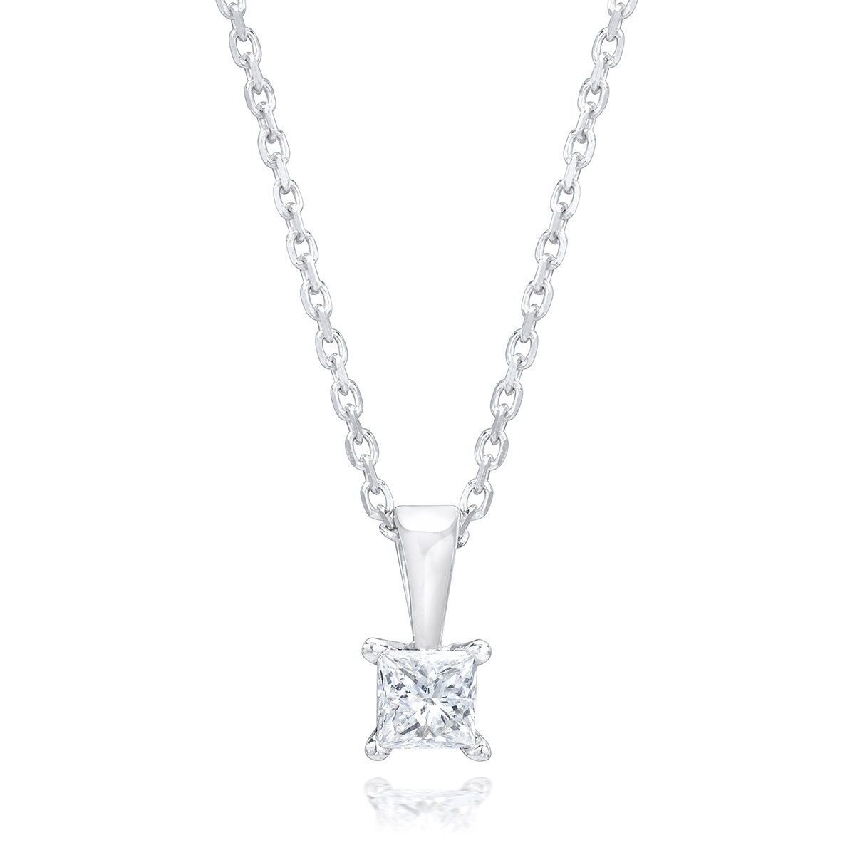 0.50ctw, Collar de diamantes, oro blanco de 14kt