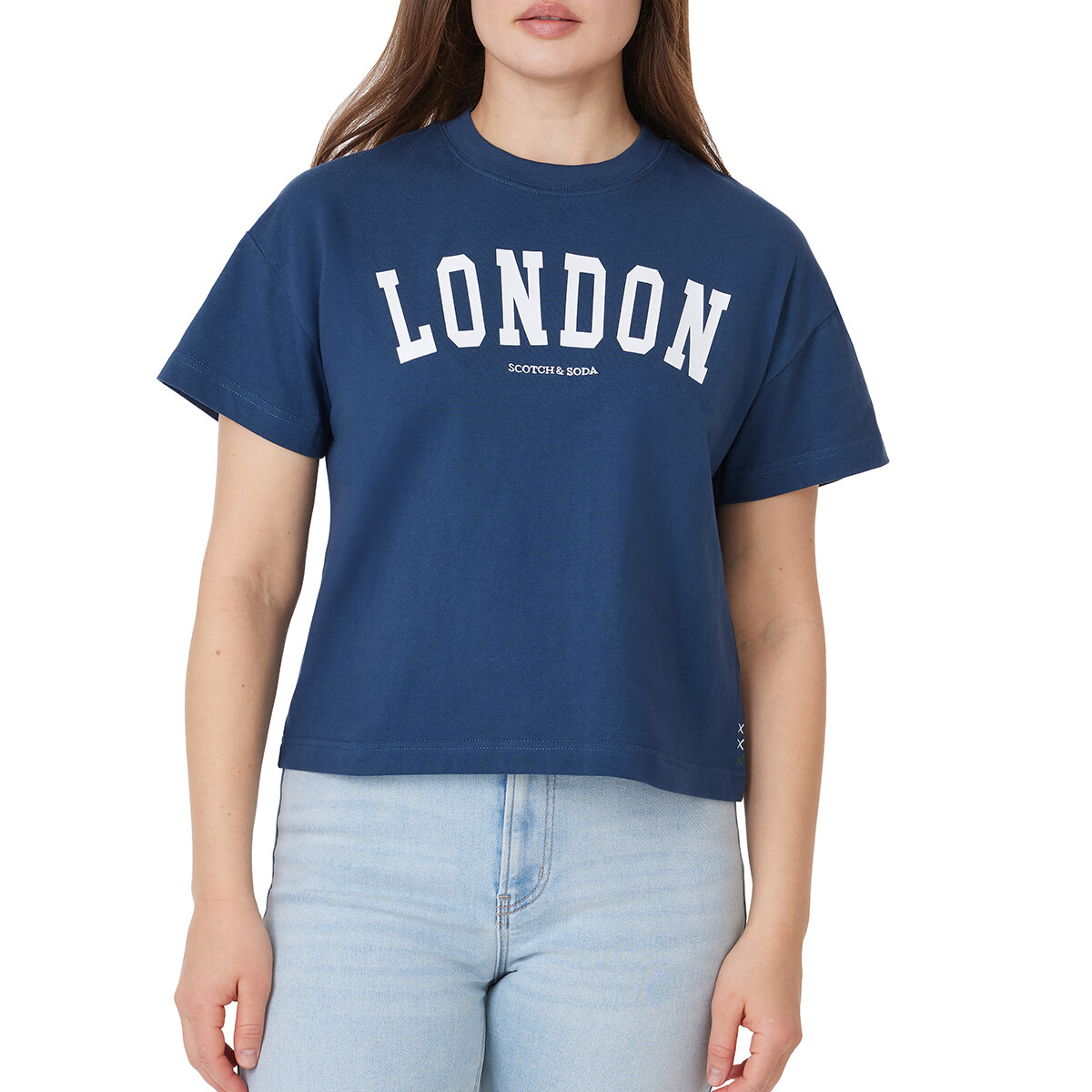 Scotch and Soda Playera para Dama Azul Extra Grande