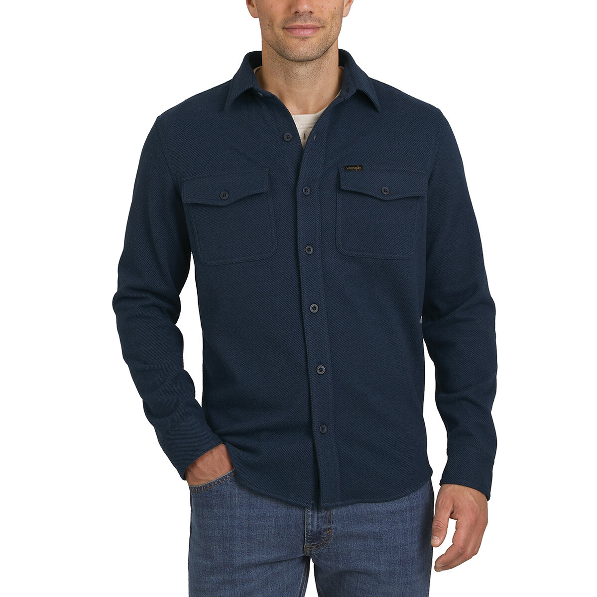 Wrangler Sobre camisa de franela para Caballero Azul Extra Grande