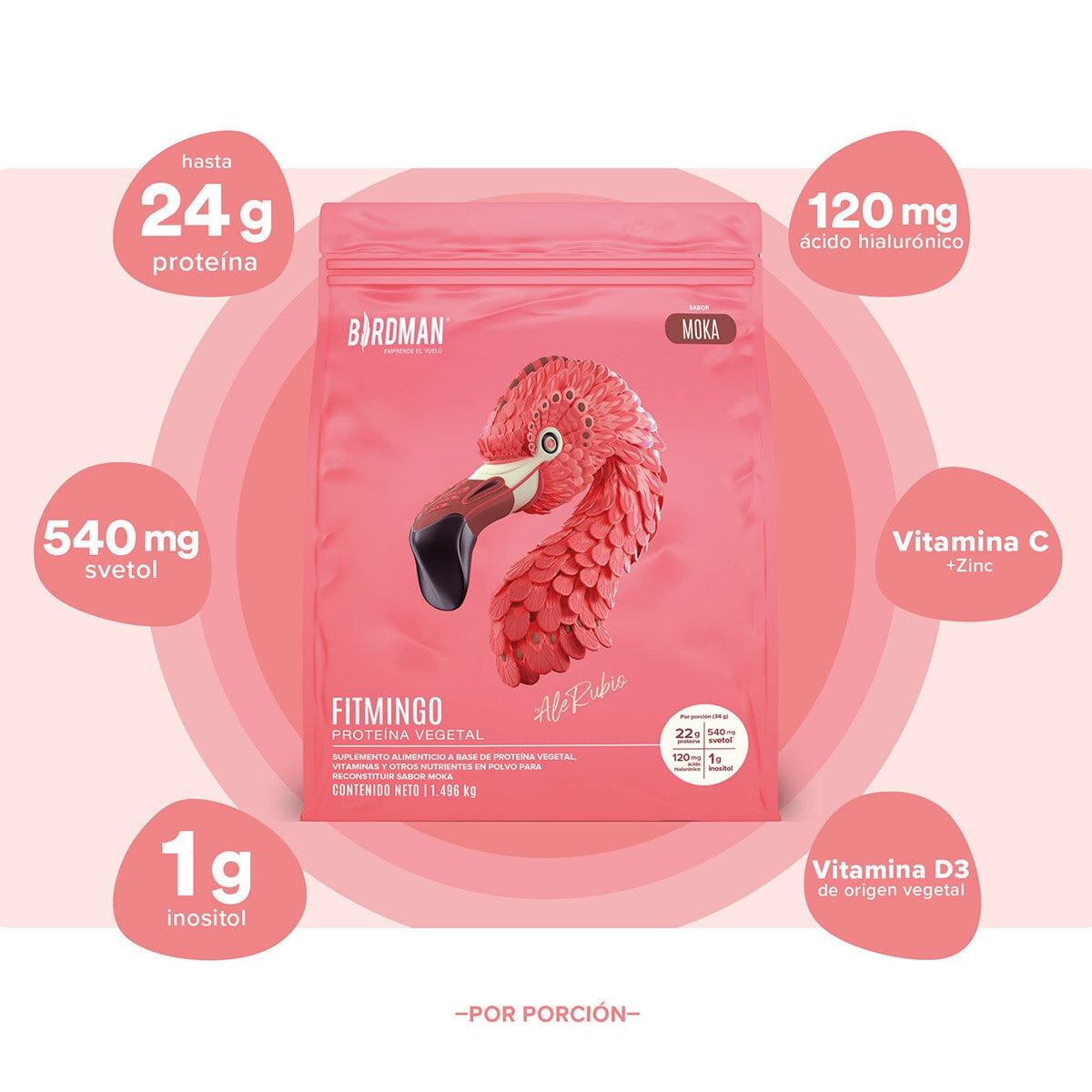 Birdman Fitmingo Proteína Vegetal Sabor Moka 1.496 kg