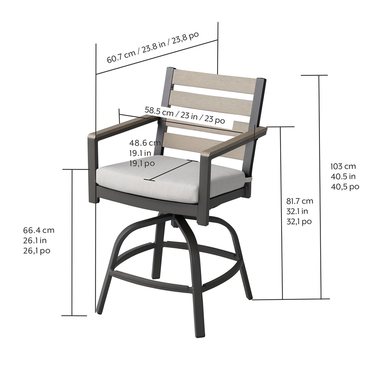 Agio, Nicolet Comedor Alto con Fogatero para Jardín de 7 piezas Agio, Nicolet Comedor Alto con Fogatero para Jardín de 7 piezas