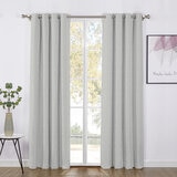 SUN + BLK, Cortinas con Bloqueo Total de Luz 132 cm x 241 cm, GREY 52X95 F