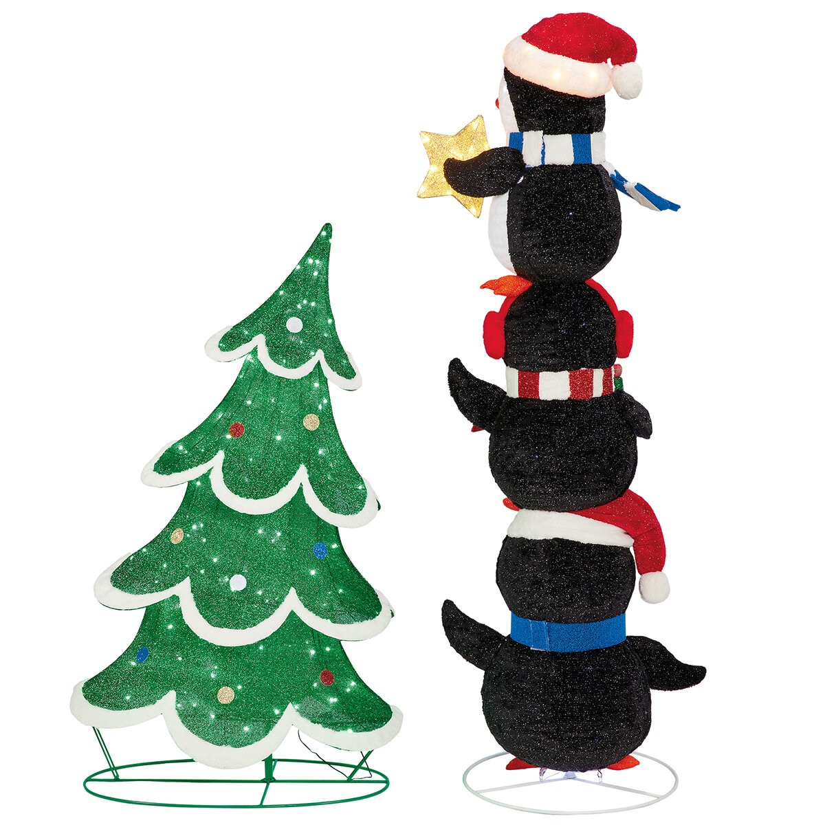 Torre de Pinguinos con Luces Parpadeantes