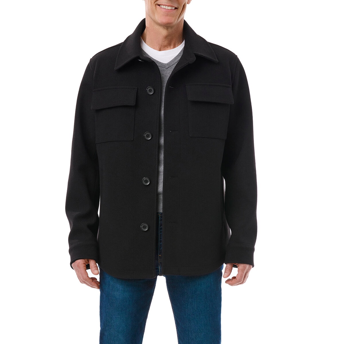 Vince Camuto Chamarra para Caballero Negro Extra Grande Vince Camuto Chamarra para Caballero Negro Extra Grande