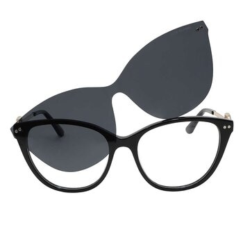 Cloe CLE.10011.0BLK.55 Armazón Oftálmico + Clip Solar Polarizado