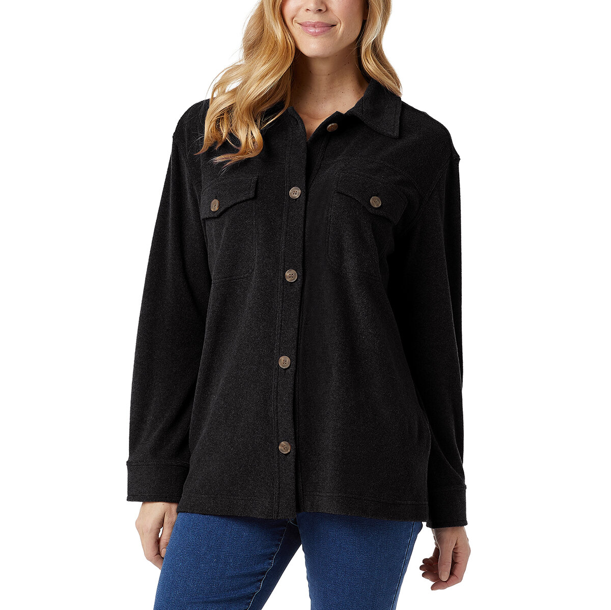 32 Degrees Heat Sobre camisa para Dama Negro Mediana