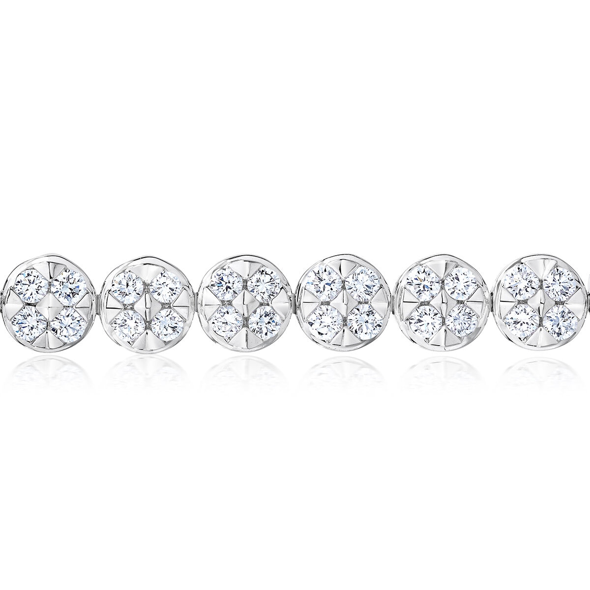 3.00ctw, Pulsera de Diamantes, Corte Redondo Brillante, Oro Blanco 14K