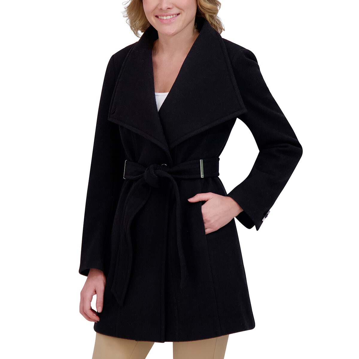 DKNY Abrigo para Dama Negro Chica