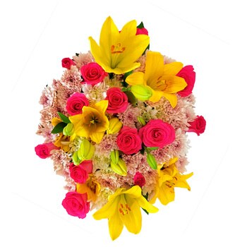 Chiltepec, Bouquet de Rosas con Crisantemos y Lilium