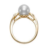 Anillo de Perlas Cultivadas, 8.0-9.0mm, con Diamantes 0.34ctw, de Oro Amarillo de 14K