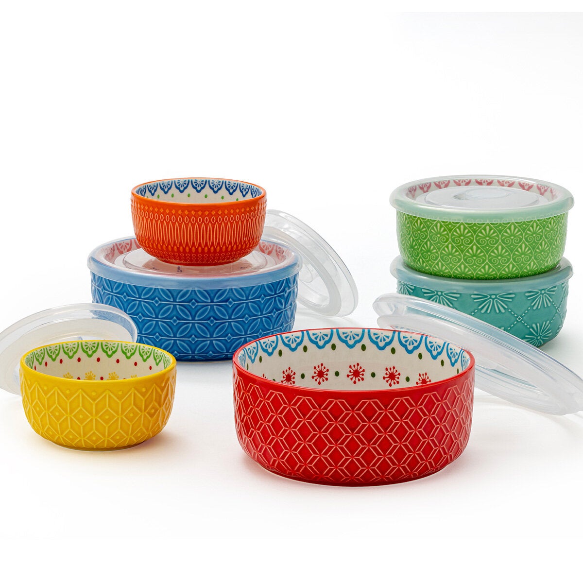 Signature Housewares Incorporated, Tazones de Cerámica con Tapa, 12 piezas Signature Housewares Incorporated, Tazones de Cerámica con Tapa, 12 piezas