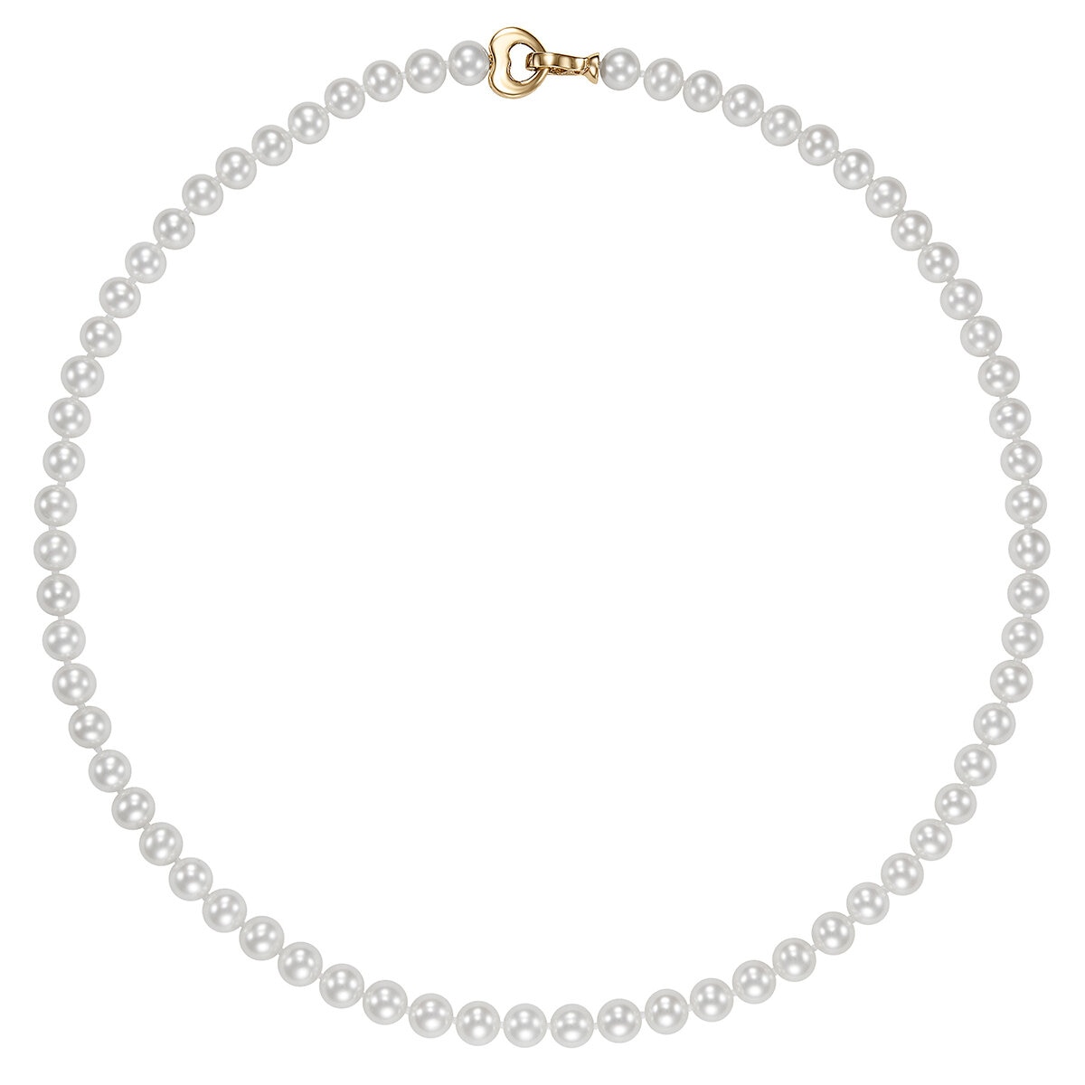 Collar de Perlas Cultivadas, 6.5-7mm, Oro Amarillo de 14K