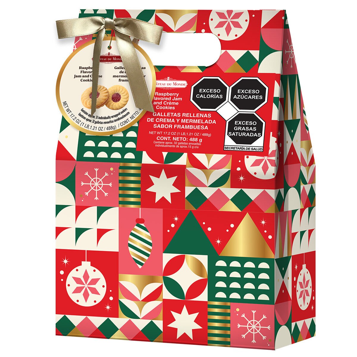 Chateau Du Mond Galletas Rellenasde Crema y Mermelada de Frambuesa 488 g