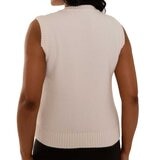 Mario Serrani Italy Chaleco de punto para Dama Blanco Chica