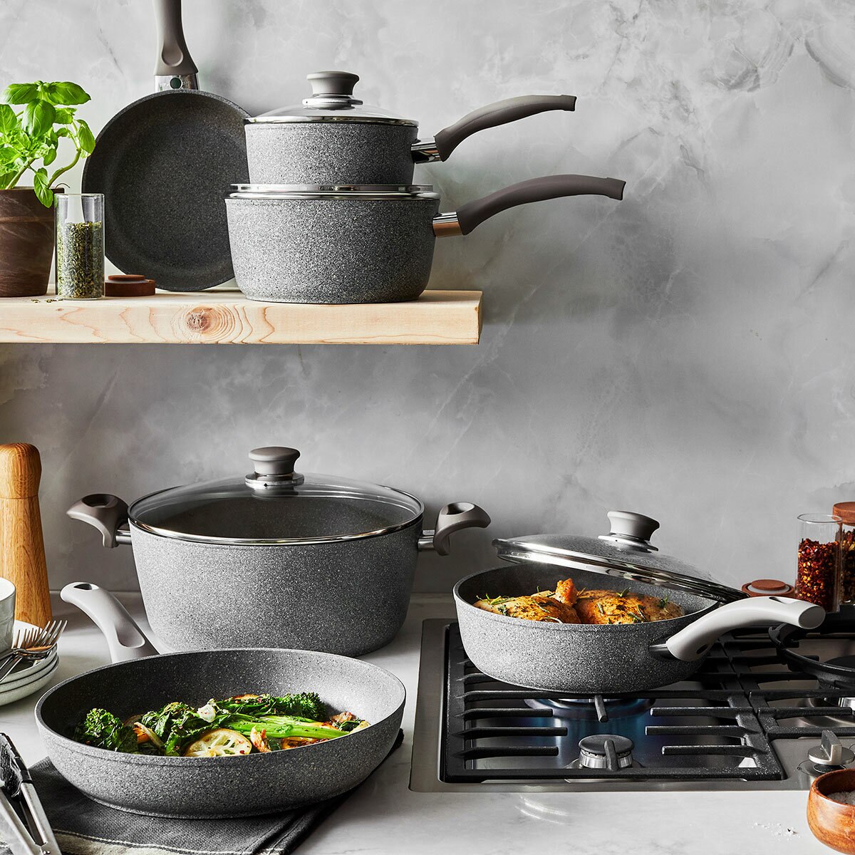 Ballarini Batería de Cocina de Aluminio con Antiadherente 10 Piezas Ballarini Batería de Cocina de Aluminio con Antiadherente 10 Piezas