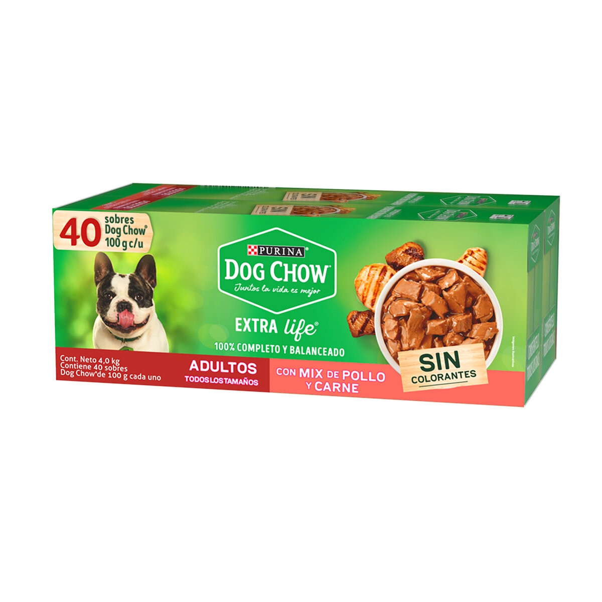 Purina Dog Chow Alimento Húmedo para Perro Adulto Sabor Pollo y Carne 40 piezas