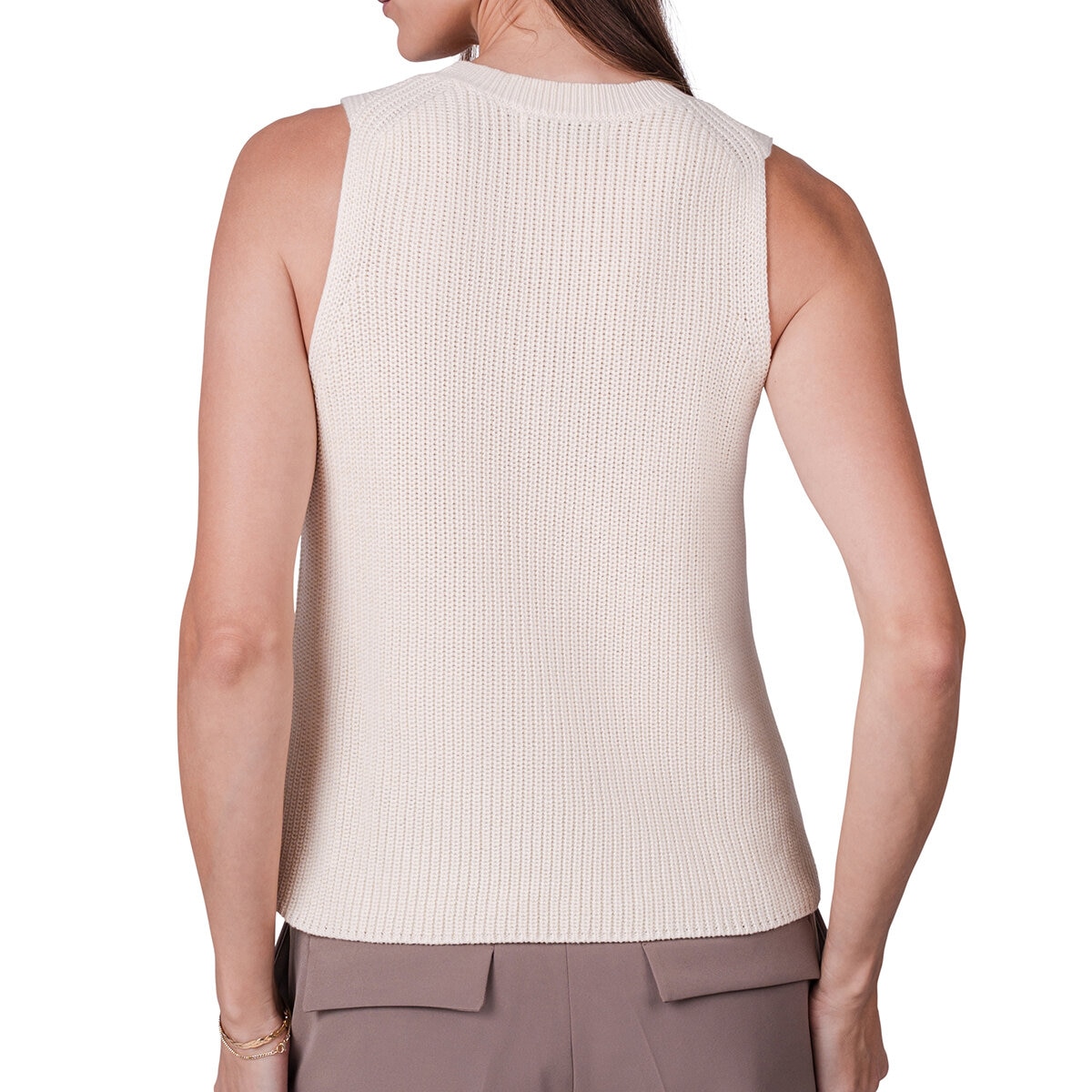 Kersh Suéter sin manga tipo chaleco para Dama Blanco Grande