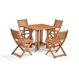 Essex, Comedor Plegable de Eucalipto para Jardín de 5 Piezas | Costco