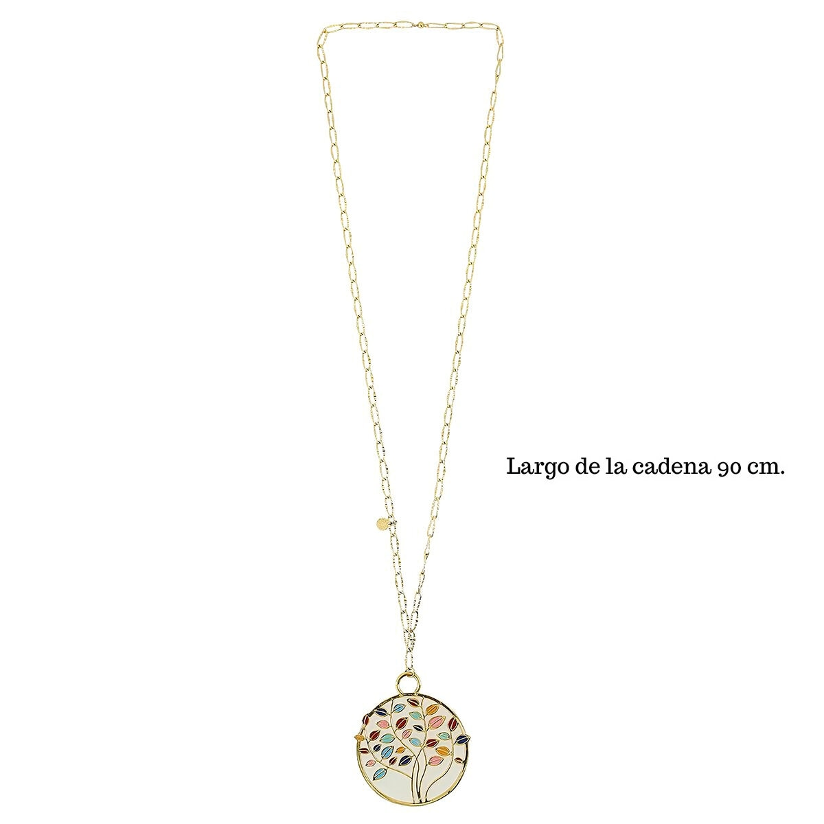 Ablime, Collar Largo con Medallón de Árbol de la Vida en Baño de Oro