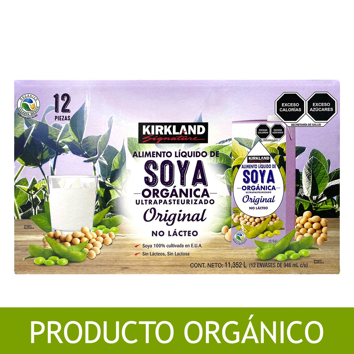 Kirkland Signature Bebida de Soya Orgánica 12 piezas de 946 ml