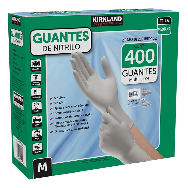 Kirkland Signature Guantes de Nitrilo Medianos 400 pzas