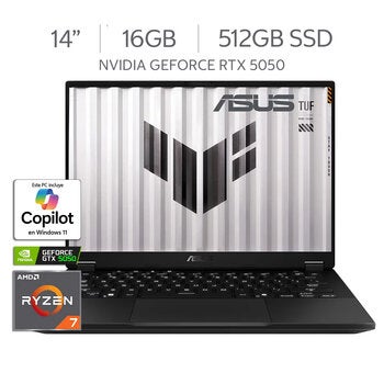ASUS TUF Gaming A14 Laptop 14" WQXGA NVIDIA GeForce RTX 5050 AMD Ryzen 7 16GB 512GB SSD ASUS TUF Gaming A14 Laptop 14" WQXGA NVIDIA GeForce RTX 5050 AMD Ryzen 7 16GB 512GB SSD