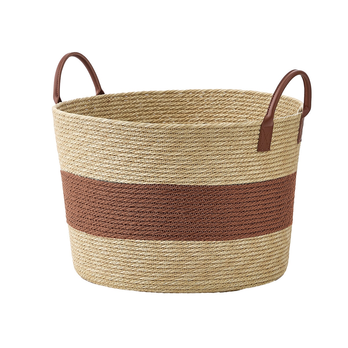 Cesta de Imitación Mimbre, Café