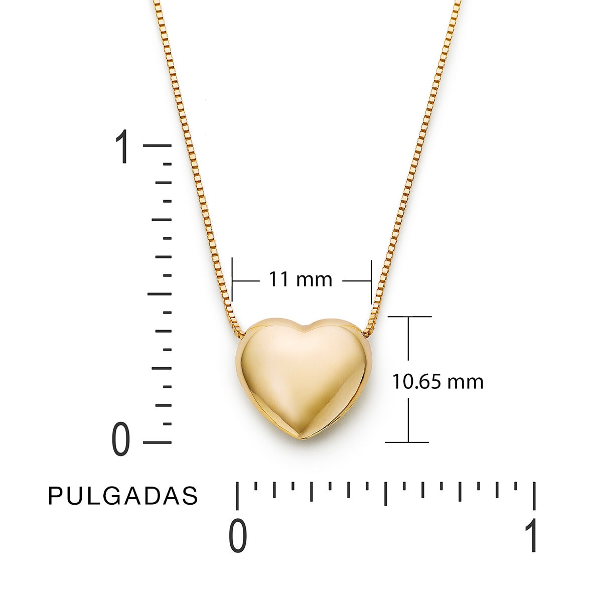 Dije de Corazon Inflado, Oro Amarillo 14K