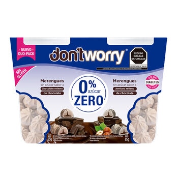 Don't Worry Merengues Chocolate y Avellana 2 pzas de 85 g