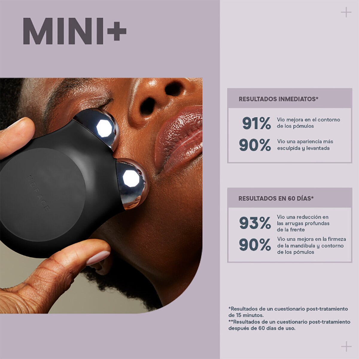 Nuface, MINI+Sandy Rose - Kit de inicio, Dispositivo Facial de Microcorriente, en 3 Diferentes Colores