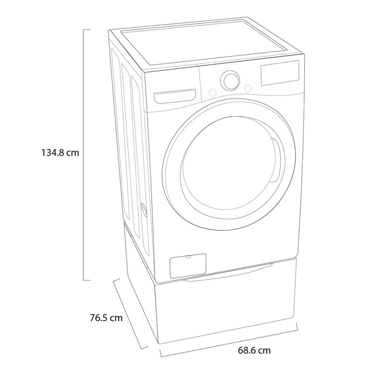 Lavadora LG de 22Kg carga frontal, con pedestal color silver Costco