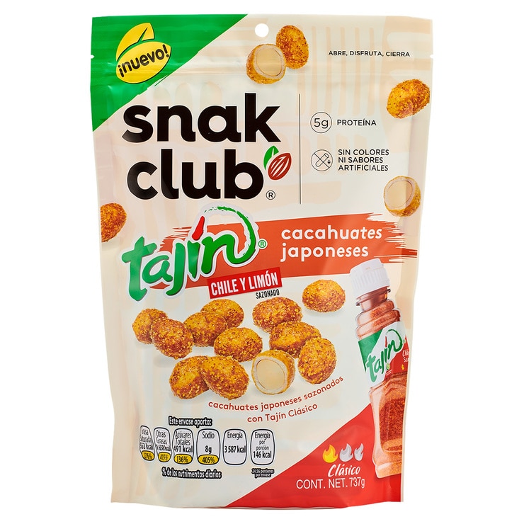 Cacahuates con Tajín Snak Club 737g Costco México