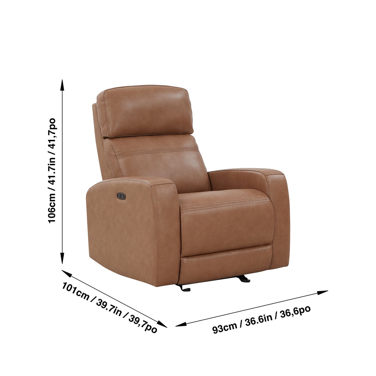 Synergy Home Furnishings, Sillón Reclinable de Piel con Sistema Eléctrico