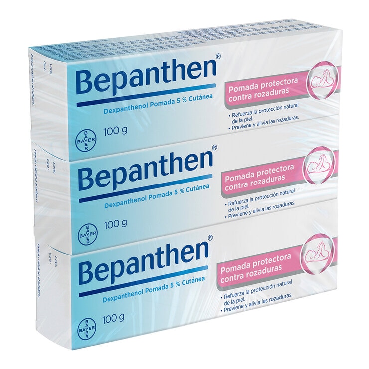 Bepanthen Dexpanthenol Pomada al 5% Cutánea 3 Tubos de 100g c/u