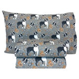 Flannel From Portugal, Juego de Sábanas de Franela, Tamaño Individual 3 piezas, Dogs