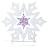 Copo de Nieve con Estrella Prismática Giratoria con Luces LED Copo de Nieve con Estrella Prismática Giratoria con Luces LED