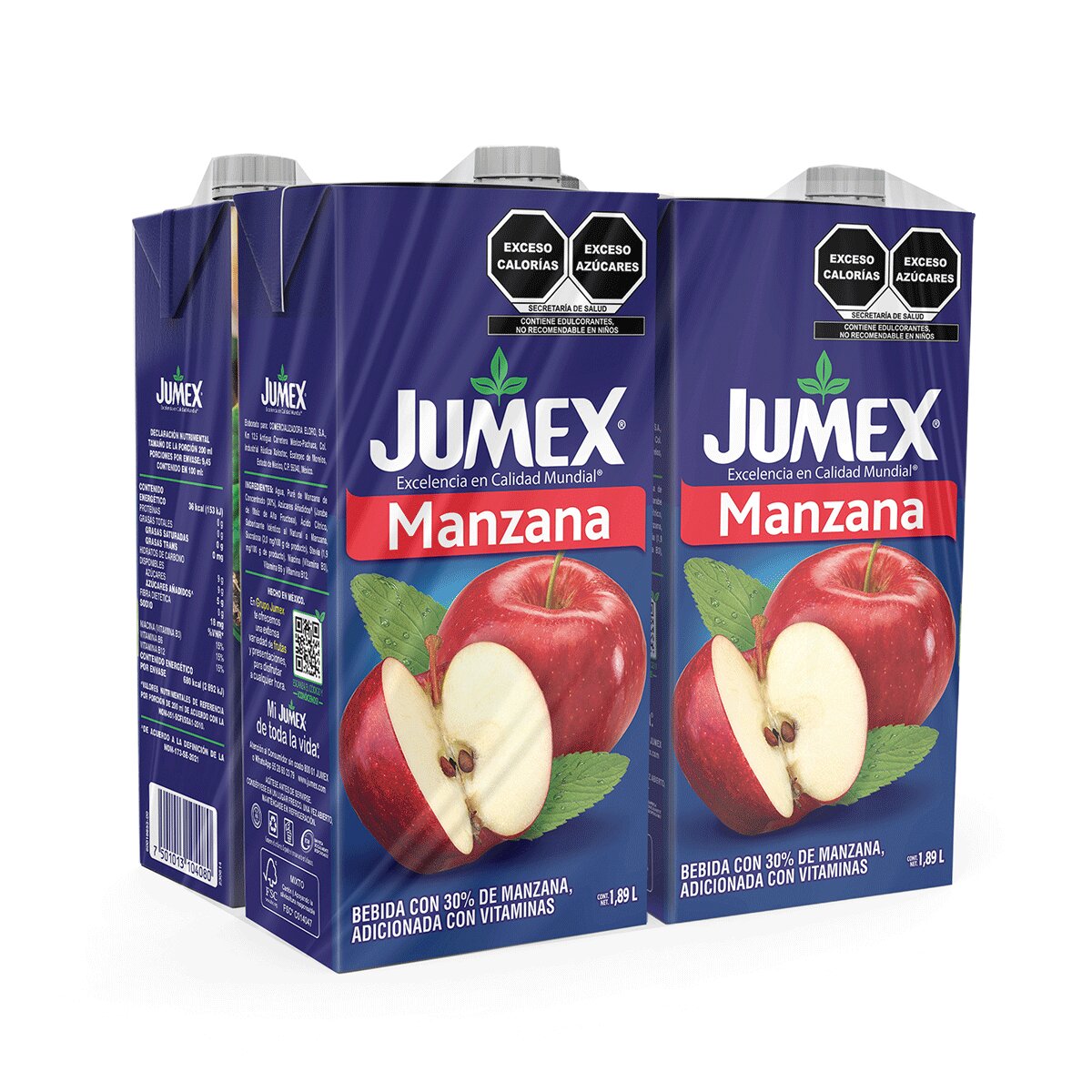 Jumex Bebida de Manzana 4 pzs de 1.89 l