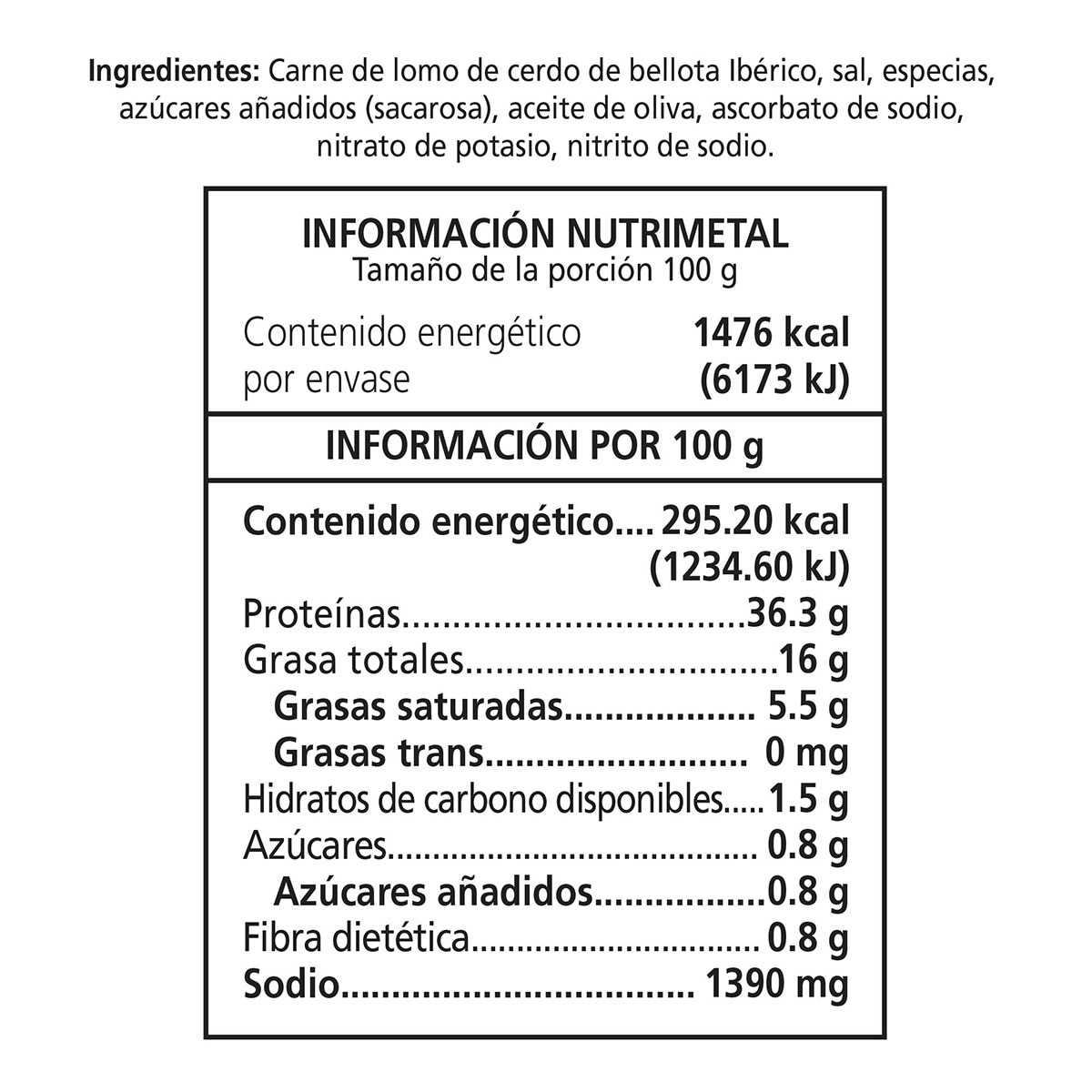959 Lomo de Bellota 100% Ibérico 500 g