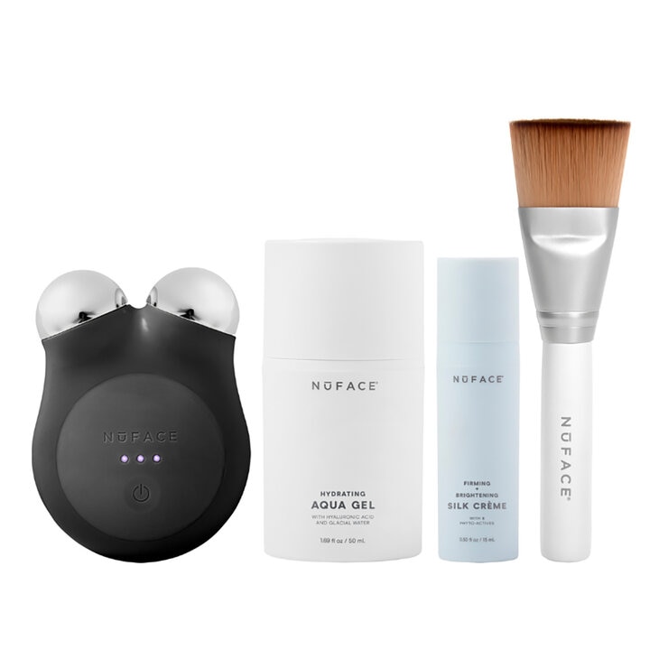 Nuface, MINI+Sandy Rose - Kit de Inicio, Dispositivo Facial de Microcorriente, en 3 Diferentes Colores