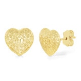 Aretes, Oro Amarillo de 14K, Corazon