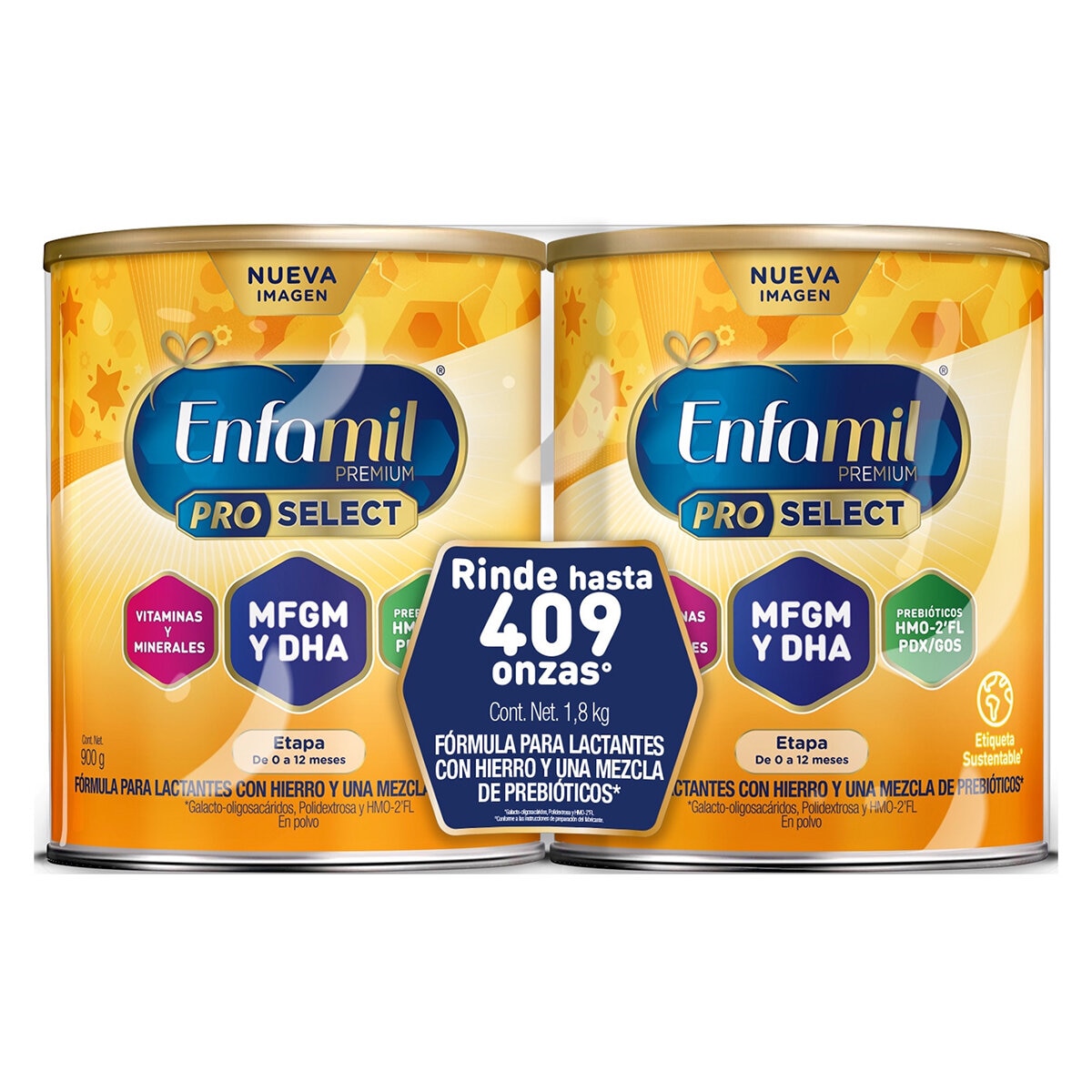 Enfamil Pro Select Etapa 1 Fórmula Infantil 0 a 12 Meses, 2 latas 900 g c/u