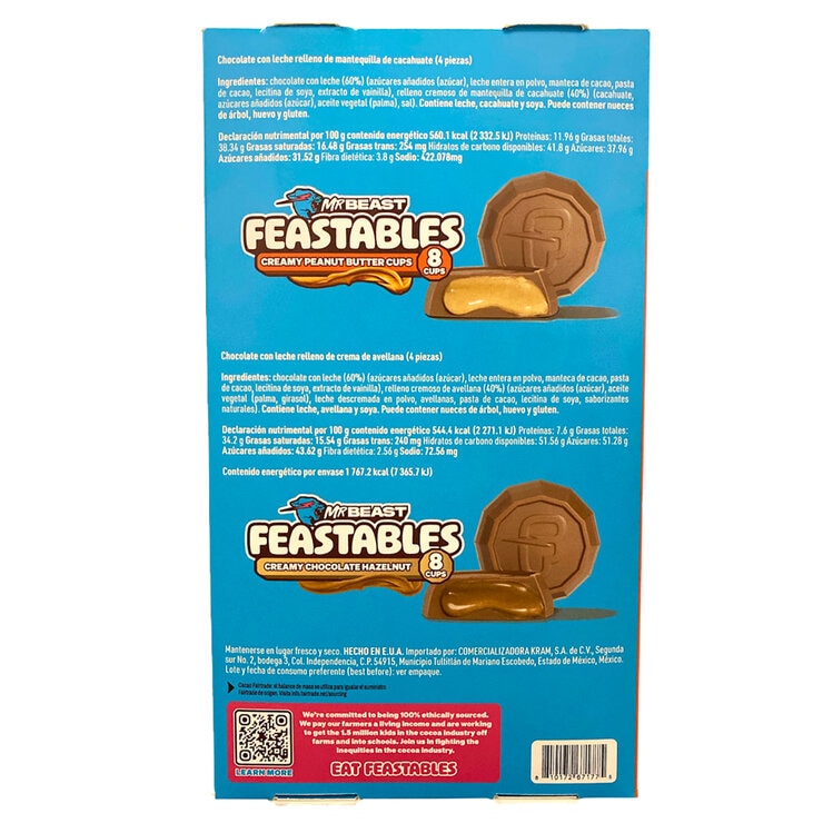 Mr Beast Feastables Cups Surtido de Chocolates Rellenos 320 g