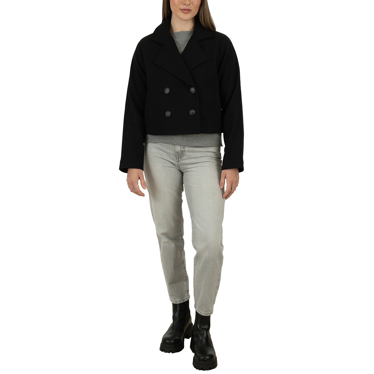 Nine West Abrigo Corto para Dama Negro Extra Chica