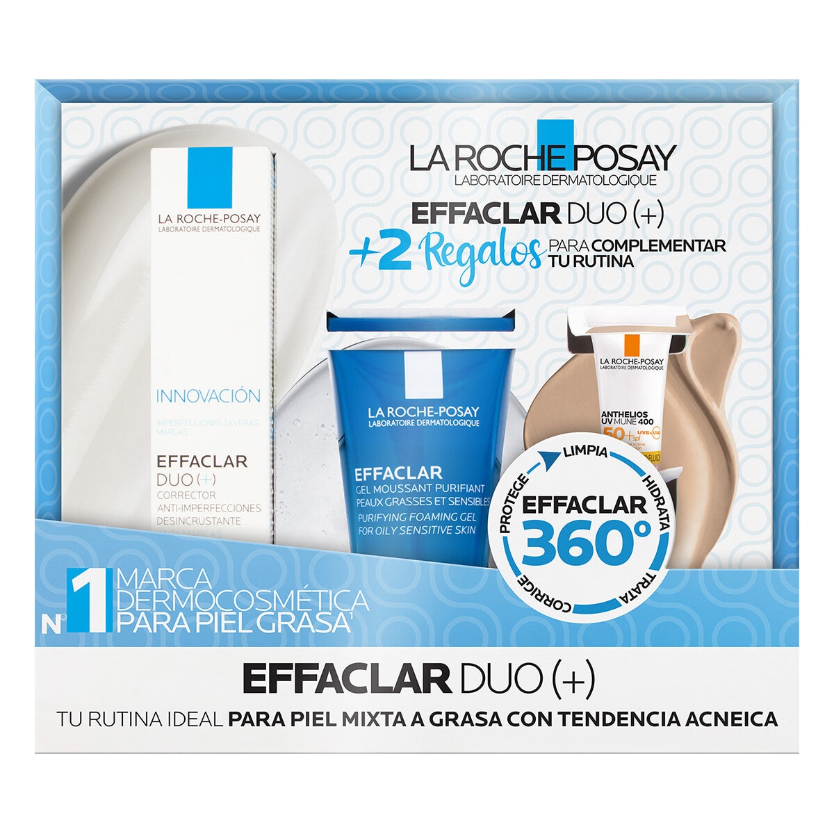 Kit Effaclar Duo 40ml +Gel Limpiador 50ml + Anthelios Uvmune 400 3ml